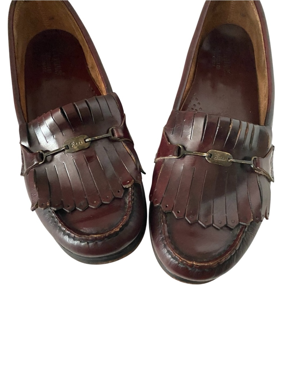 Flash Sale G.H Bass Weejuns Burgundy Leather Kiltie Horsebit Loafers 8 Preppy - Picture 3 of 14